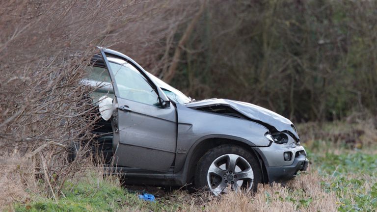 Police are hunting a driver who fled the scene after a BMW collided with two men on the B1091 between Yaxley and Farcet. Pic: Terry Harris
