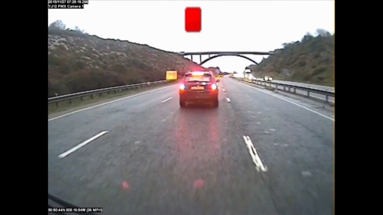 CCTV shows the moments before the crash