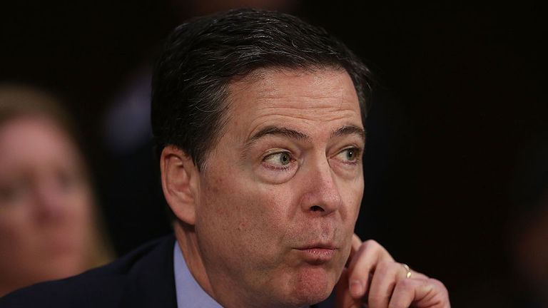 FBI Director James Comey gives evidence to the US Senate Intelligence Committee