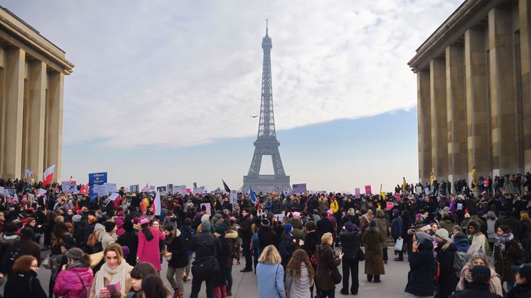 Women protest in Paris