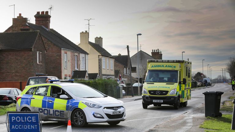 Police are hunting a driver who fled the scene after a BMW collided with two men on the B1091 between Yaxley and Farcet. Pic: Terry Harris
