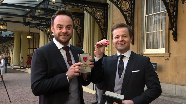 Ant and Dec with their awards