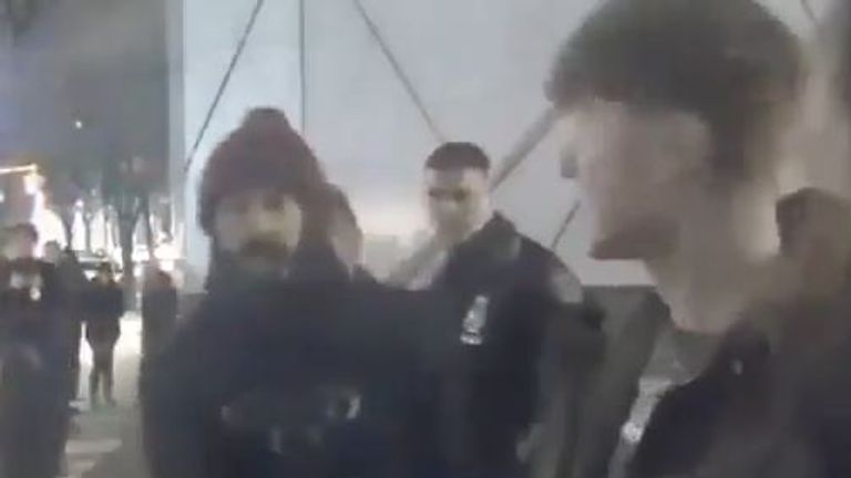 Shia LaBeouf being arrested during a live video feed