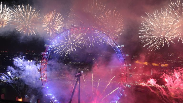 The London Eye erupts in a blaze of excitement