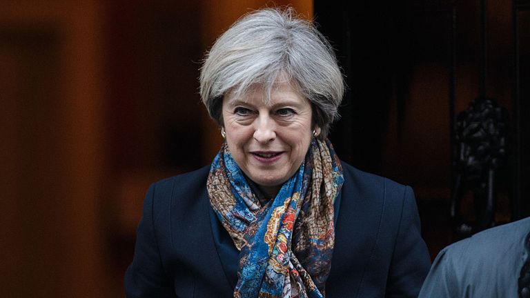 Theresa May leaves Downing Street on the day of the landmark Supreme Court ruling