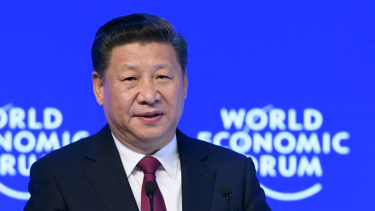 Chinese President Xi Jinping at the World Economic Forum