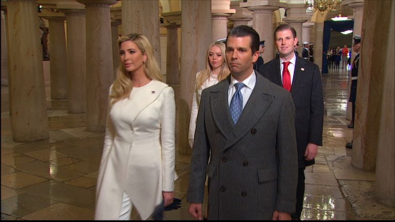 Trump's family arrive