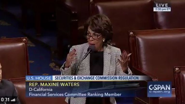 Representative Maxine Waters was on C-Span when RT broke into the channel