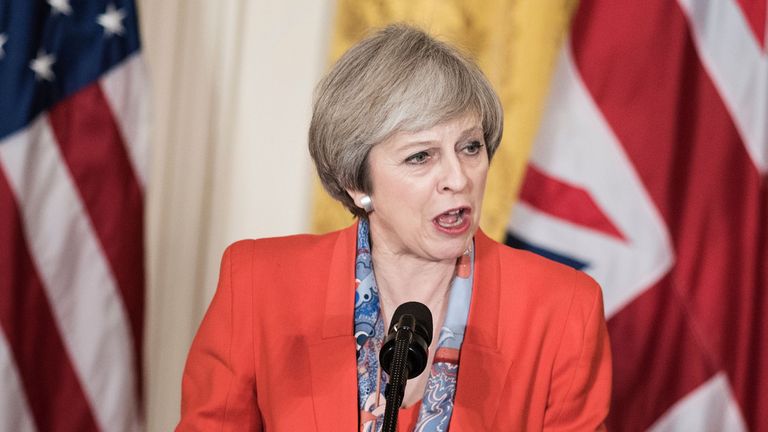 Theresa May during her visit to the White House on Friday