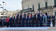 The 'family' photo of EU leaders at the summit in Malta