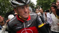 Disgraced cycling legend Lance Armstrong at the Tour de France in 2010
