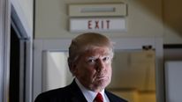 US President Donald Trump on board Air Force One