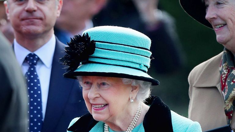Queen Elizabeth II during a walkabout after a church service at St Peter and St Paul West Newton in Norfolk, as the Queen is to make history when she becomes the first British monarch to reach their Sapphire Jubilee. PRESS ASSOCIATION Photo. Picture date: Sunday February 5, 2017. See PA story ROYAL Queen. Photo credit should read: Gareth Fuller/PA Wire
