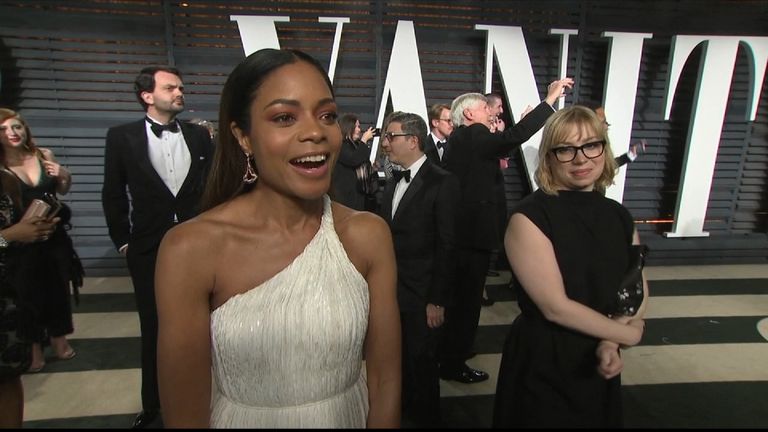 Moonlight's Naomie Harris Takes Oscars Red Carpet Risk With Short