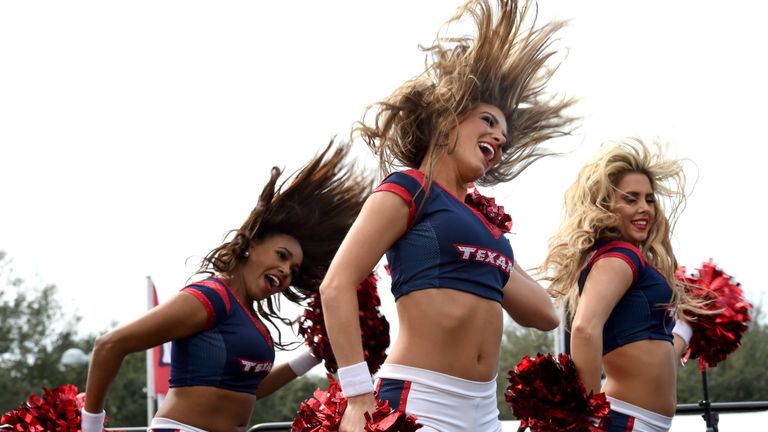 Houston Texans Cheerleaders perform for fans 