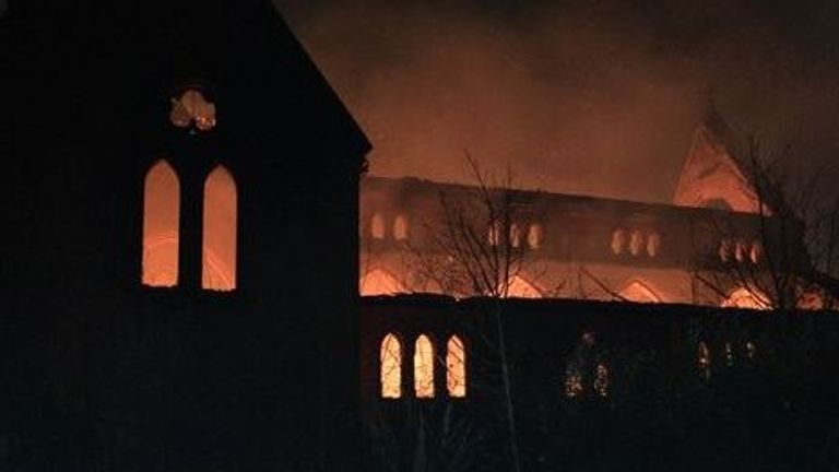 Six fire crews tackled the flames: Pic: @Gary_Jarvoo