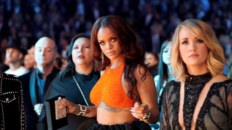 Rhianna and Carrie Underwood were also at the LA ceremony