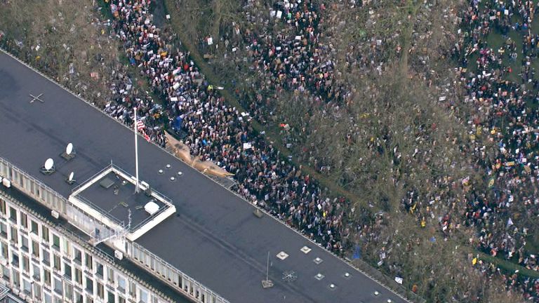 The march started from the American Embassy in London 