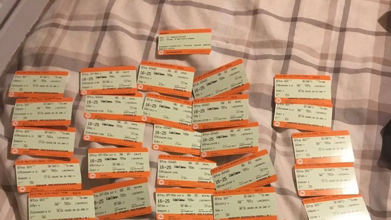 Jonny had 56 tickets for his retuen journey from Newcastle to Oxford