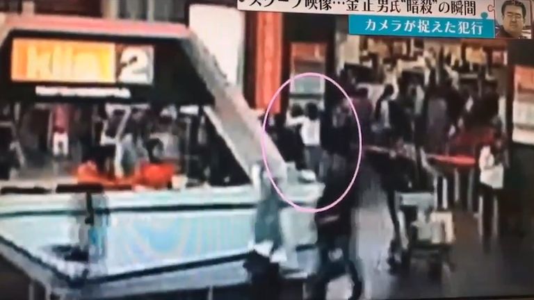 CCTV allegedly showing the moment Kim Jong-Nam is attacked at Kuala Lumpur International Airport