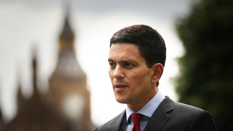 LONDON, ENGLAND - JUNE 09: Labour leadership candidate David Miliband gives a television interview near Parliament on June 9, 2010 in London, England. A ballot will be taken of Labour party, trade union members, MPs and MEPs to select the next leader of the labour party from shortlist of: Diane Abbott, Ed Balls, Andy Burnham, David Miliband and Ed Miliband. The result of the ballot is due to be announced during Labour party conference on September 25, 2010. (Photo by Peter Macdiarmid/Getty Image