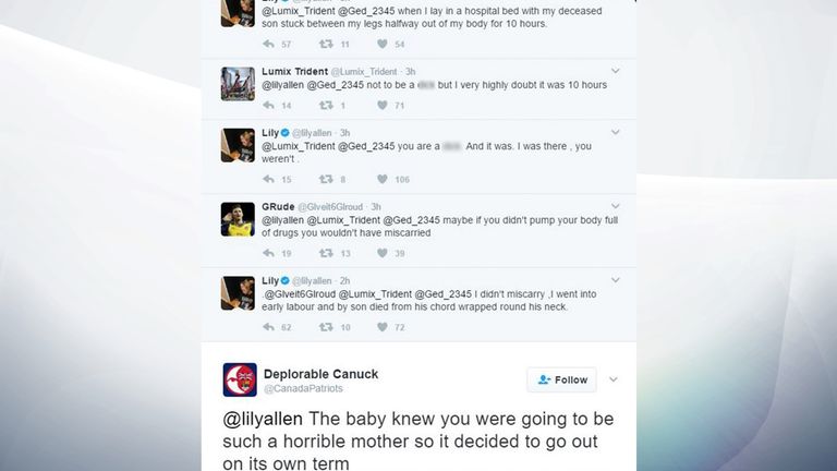 A selection of responses to Lily Allen sharing the pain of her son&#39;s stillbirth