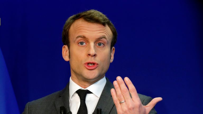 Emmanuel Macron, a former French minister, leads in the latest presidential election poll