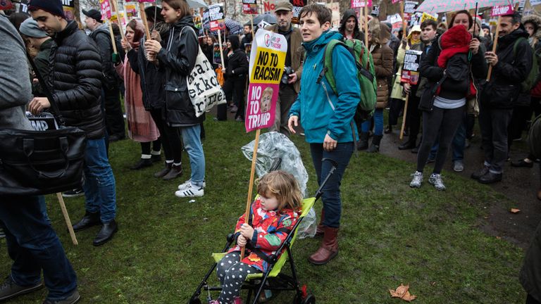 Even children exercised their right to protest 