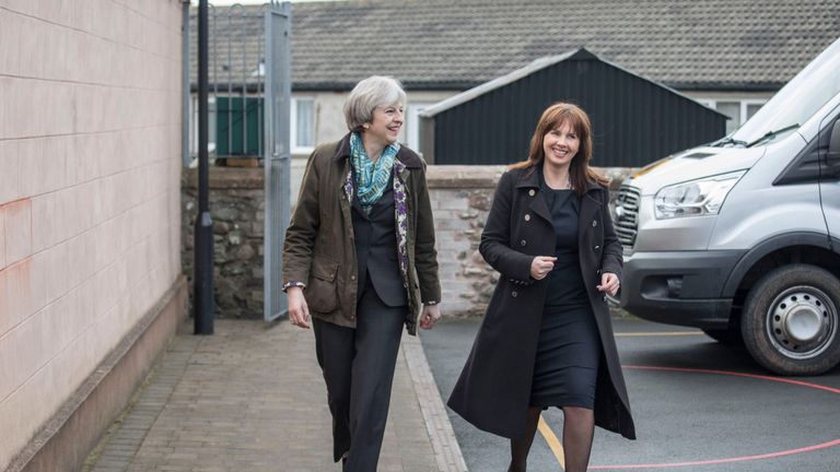 The PM was all smiles with Tory candidate Trudy Harrison