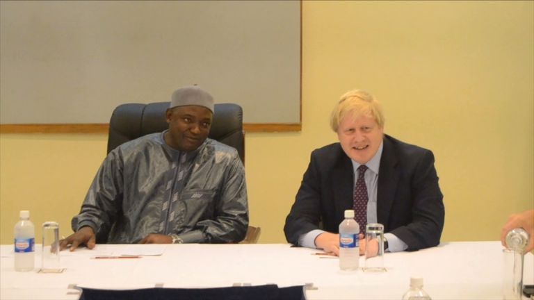 Adama Barrow and Boris Johnson