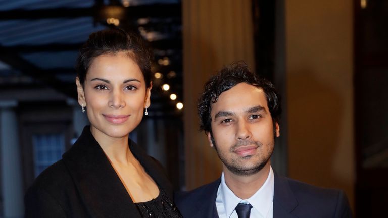 LONDON, ENGLAND - FEBRUARY 27: British Indian actor Kunal Nayyar and his wife Indian model Neha Kapur attend a reception this evening to mark the launch of the UK-India Year of Culture 2017 on February 27, 2017 in London, England. The reception will bring together the best of British and Indian culture and creativity, represented through a range of high profile guests with an interest in both countries