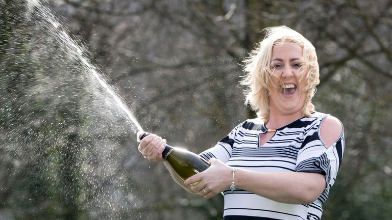 Bev drank expensive wine after she won the jackpot