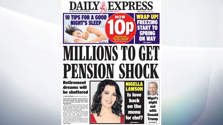 Monday's national newspaper front pages | UK News | Sky News