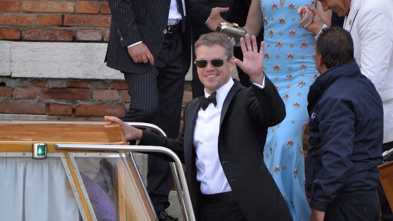 Damon attended the Clooney&#39;s wedding in Venice