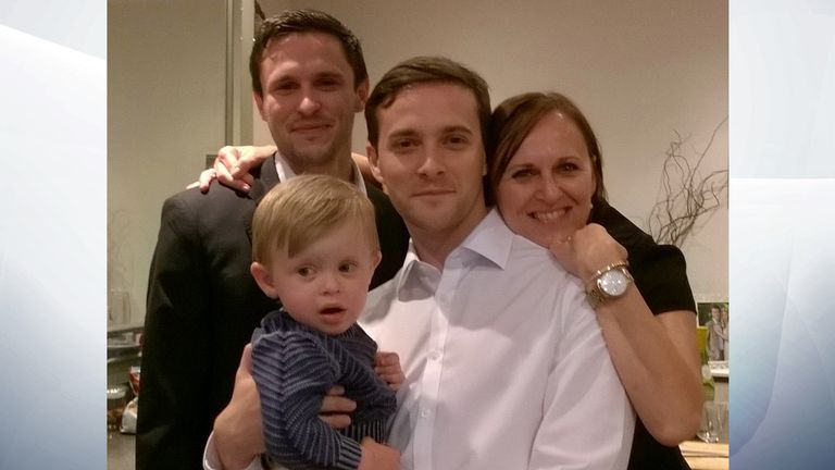 Oliver Dearlove with his brother Josh, mother Joy and his nephew
