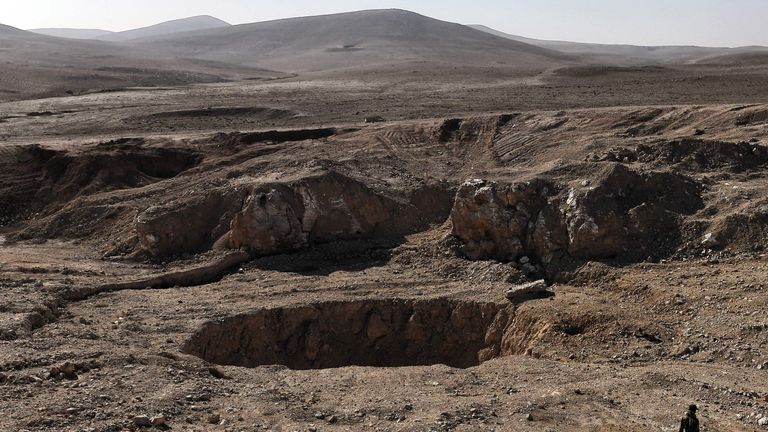 The sinkhole where it is thought up to 4,000 bodies are buried