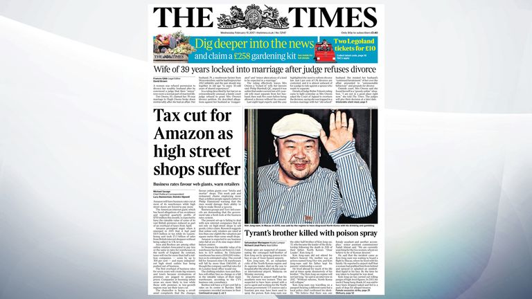 Amazon is due to benefit from a cut in its business rates, says The Times
