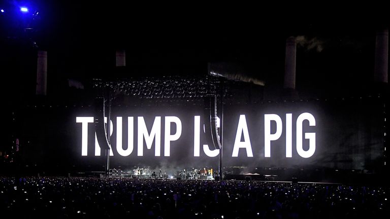 An anti-Trump performance by Roger Waters in California