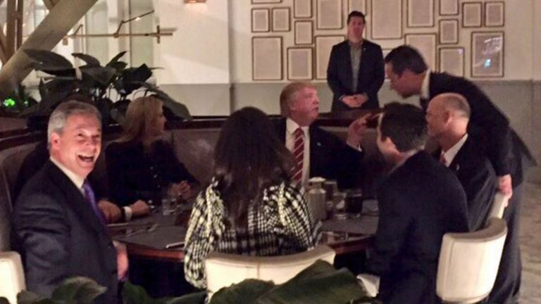 Nigel Farage dines with President Trump in Washington DC
