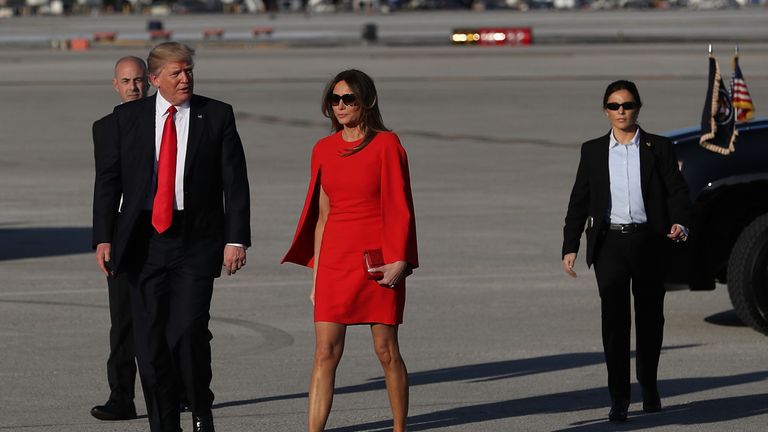 Donald Trump and Melania ahead of their visit to the President&#39;s Mar-a-Lago Resort 