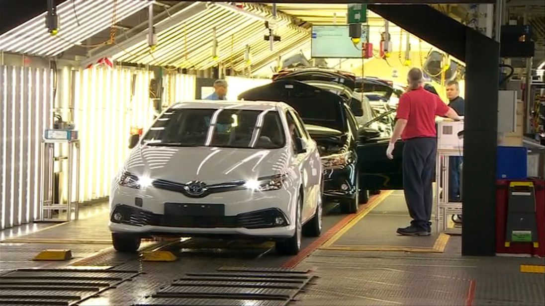 Toyota produces hybrid vehicles at Burnaston