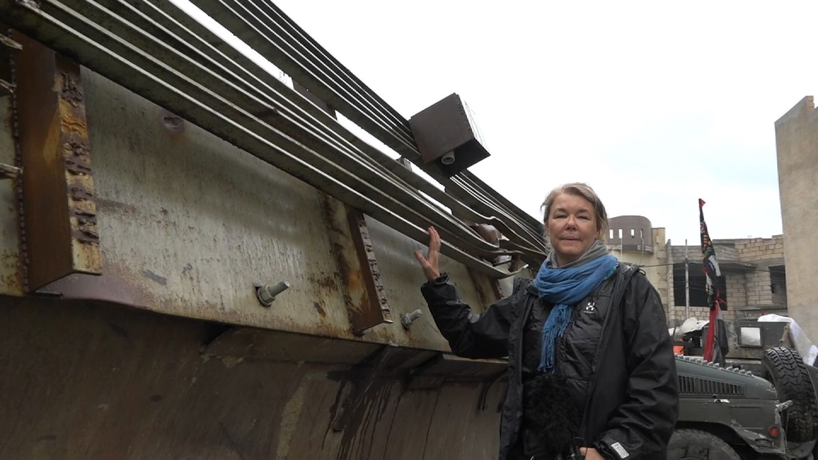 Sky News has seen bulldozers which have been adapted to be used as 'killing machines' in Mosul.