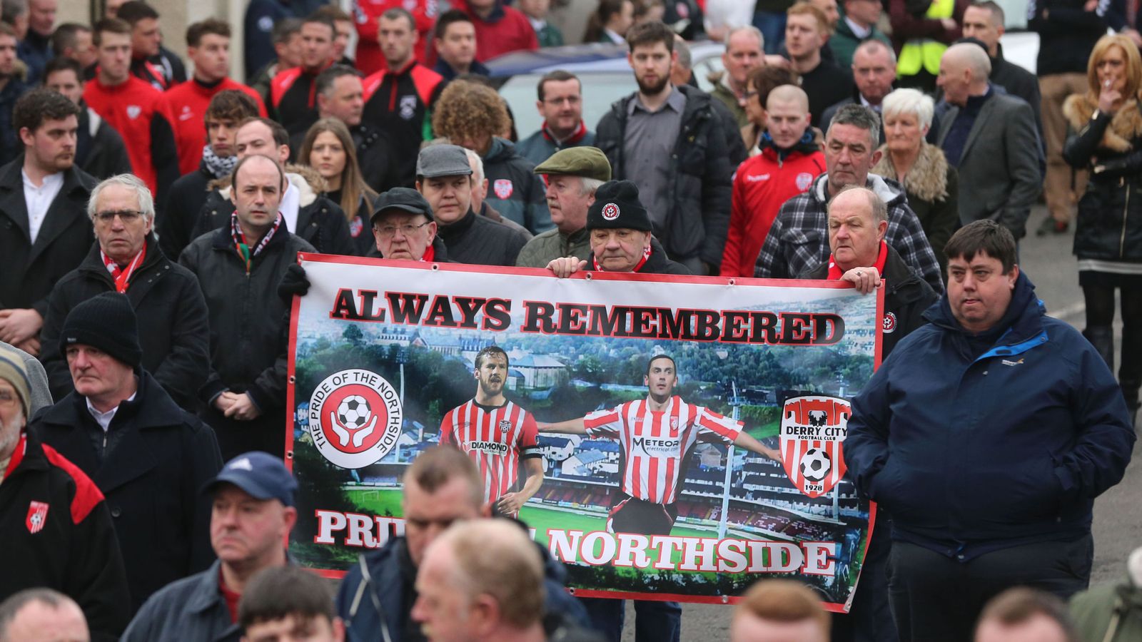 Tributes to footballer Ryan McBride at Derry captain's funeral UK News Sky News