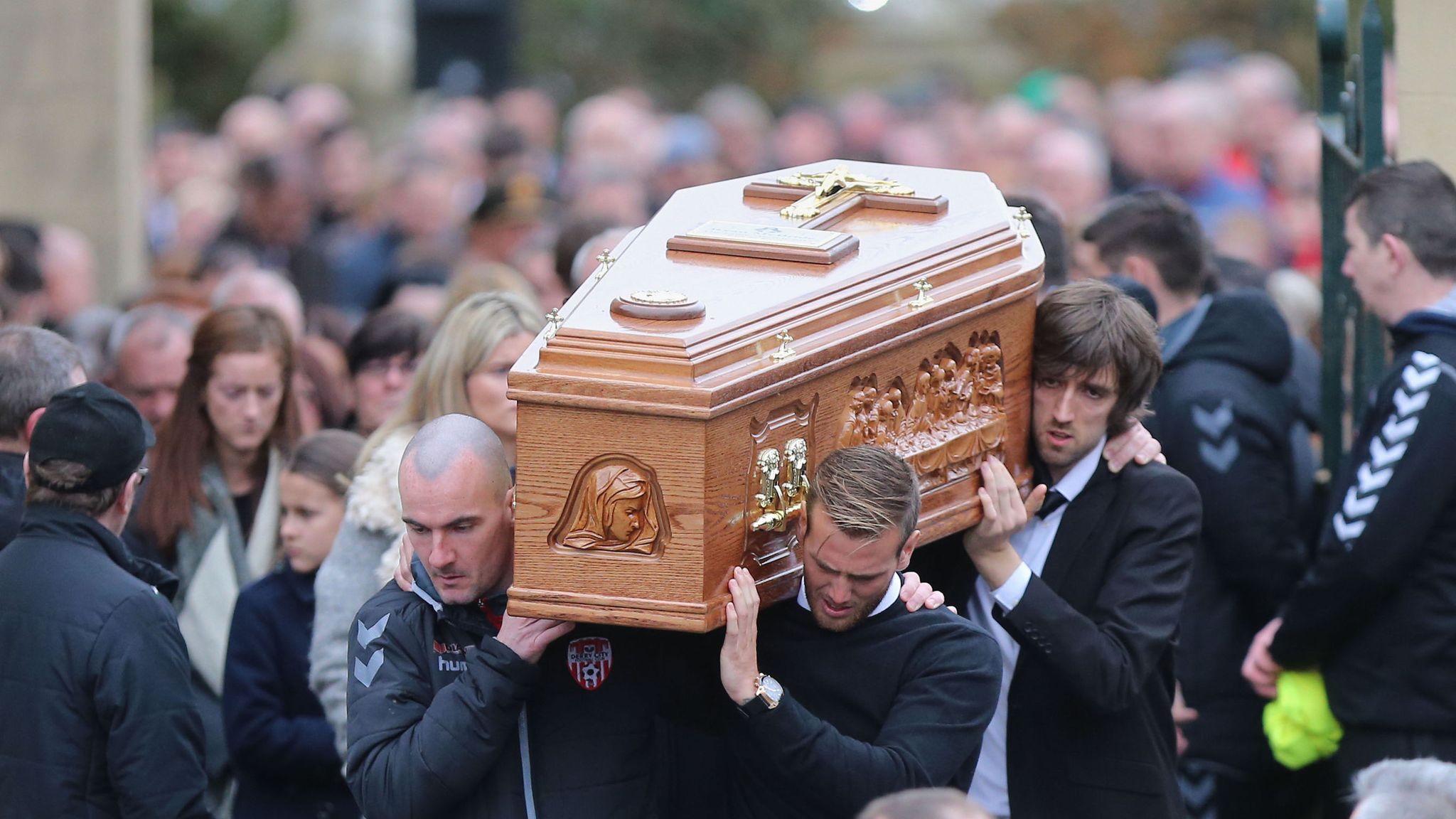 Tributes to footballer Ryan McBride at Derry captain's funeral UK News Sky News