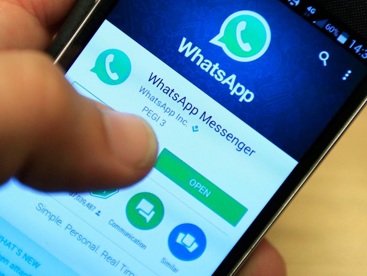 Whatsapp being used on a smartphone