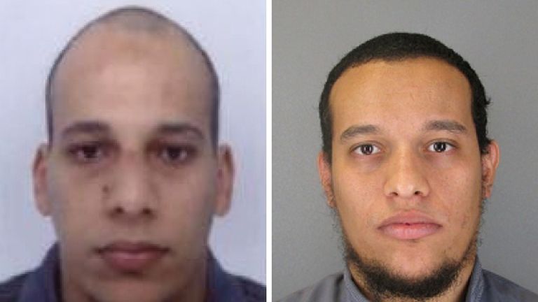 Cherif Kouachi (L), aged 32, and his brother Said Kouachi (R), aged 34