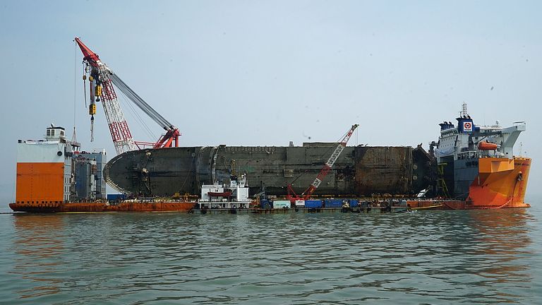 The ferry sank off Jindo Island in April 2014