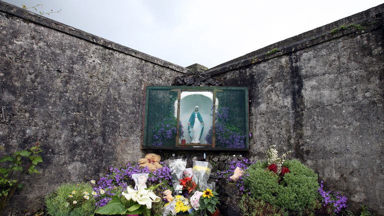 A shrine in Tuam, in memory of hundreds of children allegedly buried at the site