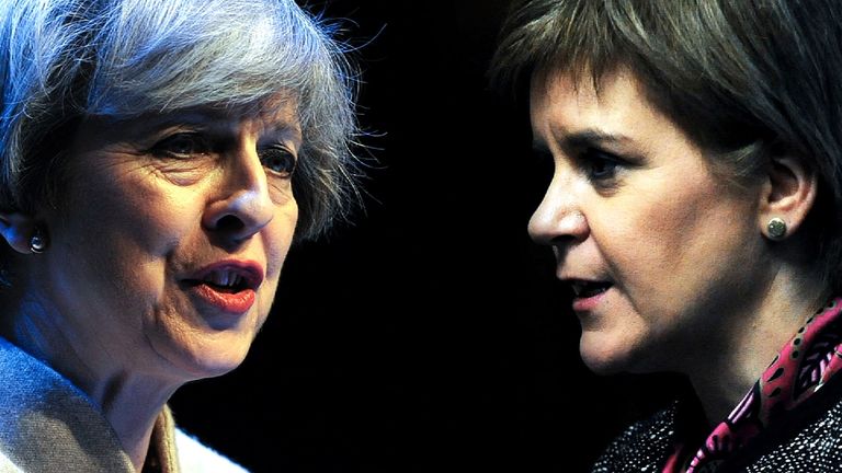 Theresa May and Nicola Sturgeon trade blows over Brexit and the possibility of a second independence referendum. 