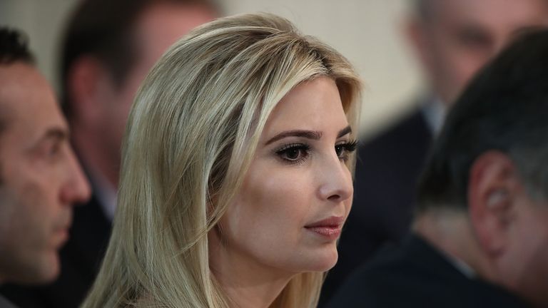 Ivanka Trump attending an event at the White House with her father